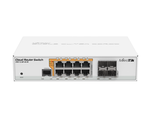 CRS112-8P-4S-IN - MikroTik CRS112-8P-4S-IN Cloud Router Switch