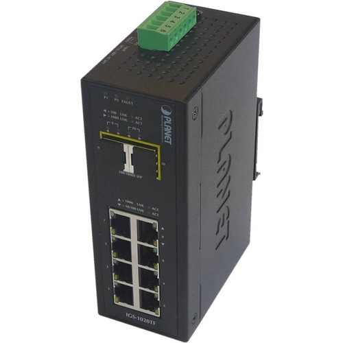IGS-1020TF - Planet Industrial 8-Port Gigabit + 2 SFP Switch