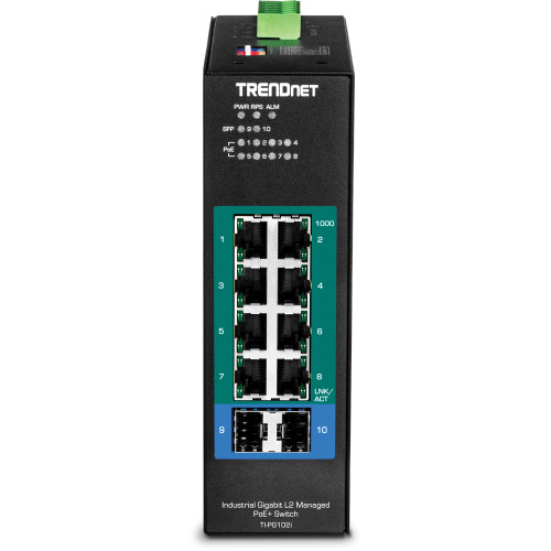 TI-PG102I - TRENDnet 10-Port Industrial PoE+ Switch