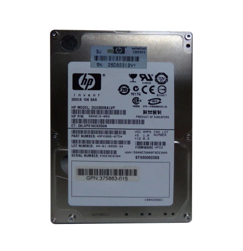 DG0300BALVP - HP 300GB 10K RPM SAS 2.5" Hot-Plug HDD