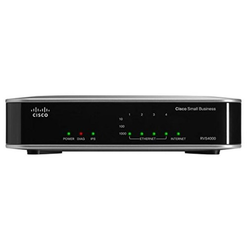 Cisco RVS4000 4-Port Gigabit Ethernet Security Router, 230V, for network security, compatible with servers