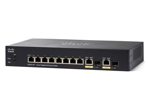 SG250-10P-K9 - Cisco 10-Port Gigabit PoE+ Manageable Layer 3 Network Switch