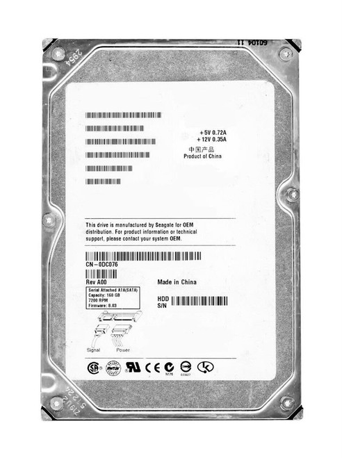 Dell 160GB 7200RPM SATA 3.5 Hard Drive for ProLiant DL360p Gen8 Servers