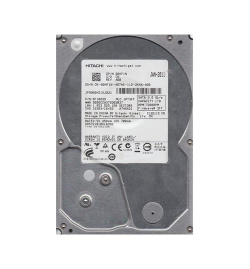 0F10839 - Hitachi 1TB 7200RPM SATA 3Gb/s 32MB 3.5" HDD