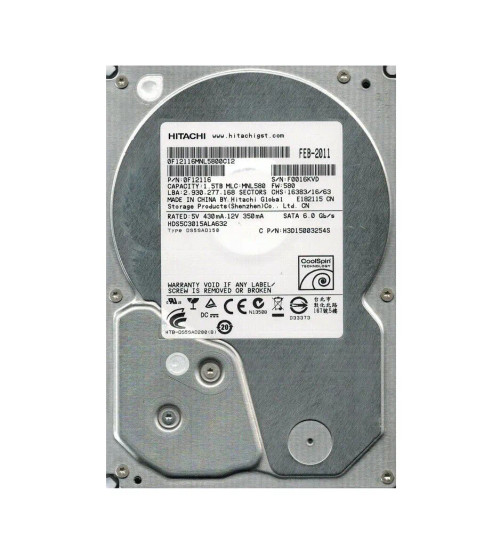 0F12116 - Hitachi 1.5TB 5400RPM SATA 6Gb/s 32MB 3.5" HDD