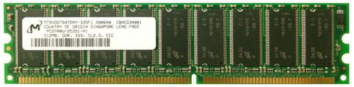 MT9VDDT6472AY-335F1 - MICRON 512MB PC2700 DDR-333MHz ECC Unbuffered 184-Pin DIMM