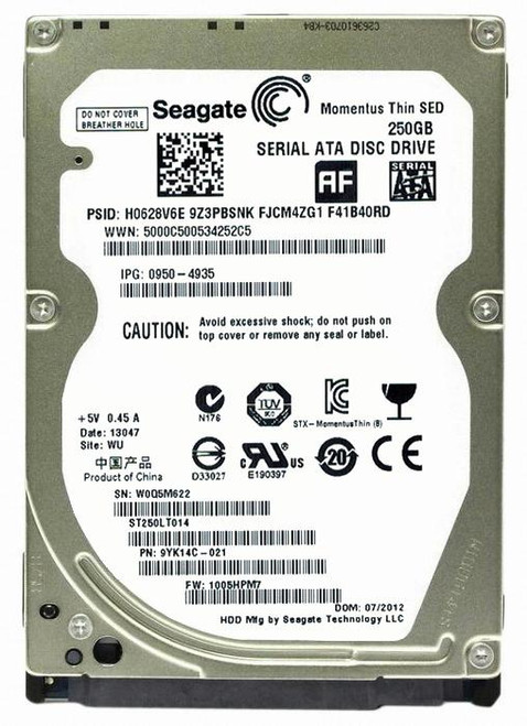 9YK14C-021 - Seagate 250GB 7200RPM SATA 16MB 2.5" HDD