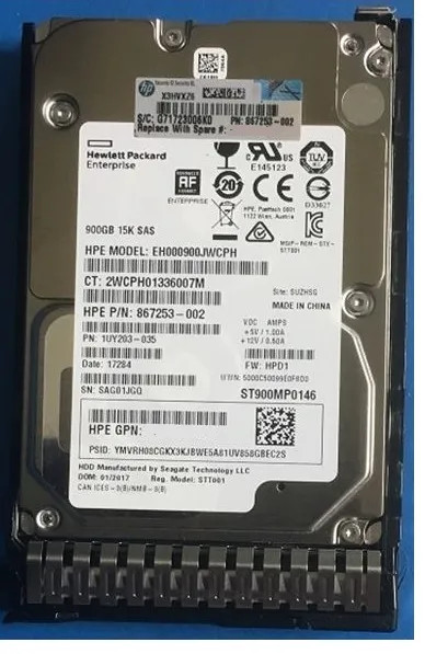 867253-002 - HP 900GB 15000RPM SAS 12Gb/s 2.5" HDD