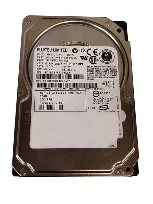 MAY2073RC - Fujitsu 73GB 10K RPM SAS 2.5" Hot-Plug HDD