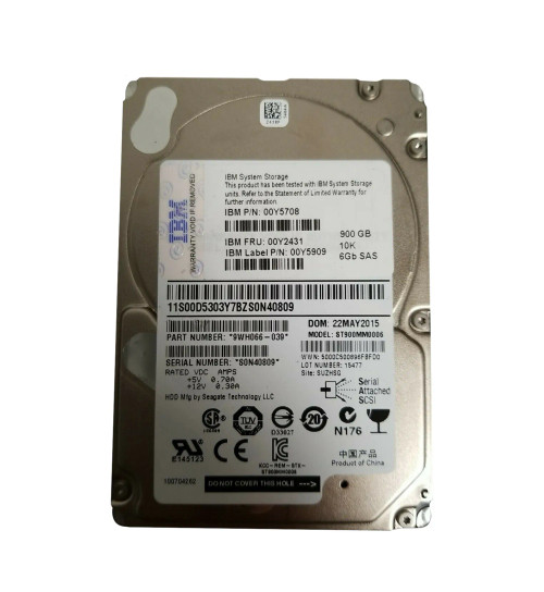 00Y5708 - IBM 900GB 10K RPM SAS 6Gb/s 2.5" HDD