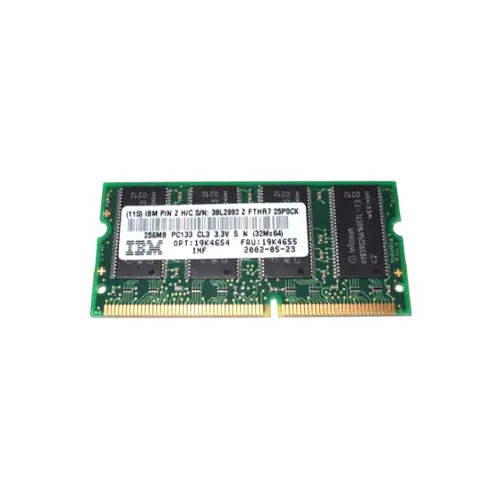 19K4655 - IBM 256MB 133MHz PC133 CL3 144-Pin SODIMM Memory