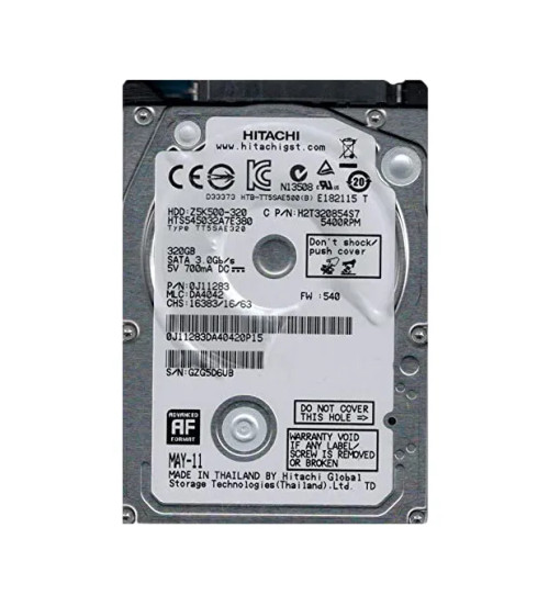 0J11283 - HGST 320GB 5400RPM SATA 8MB 2.5" HDD