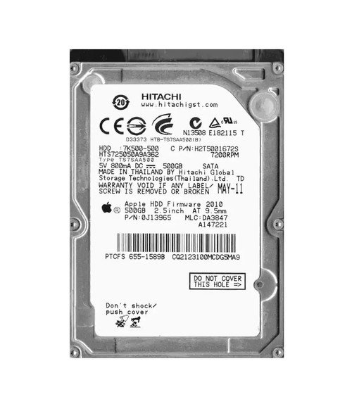 0J13965 - Hitachi 500GB 7200RPM SATA 16MB 2.5" HDD