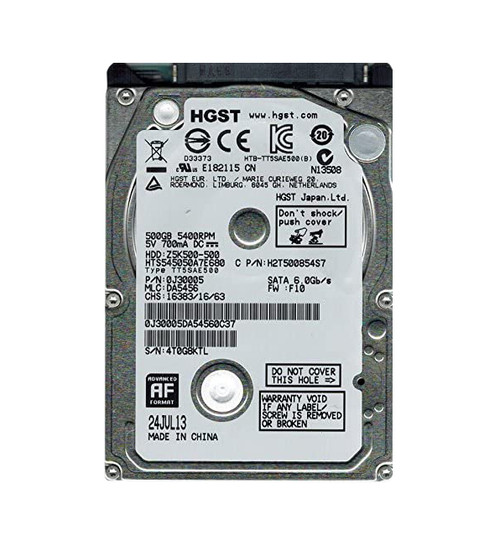 0J30005 - Hitachi 500GB 5400RPM SATA 6Gb/s 2.5" HDD
