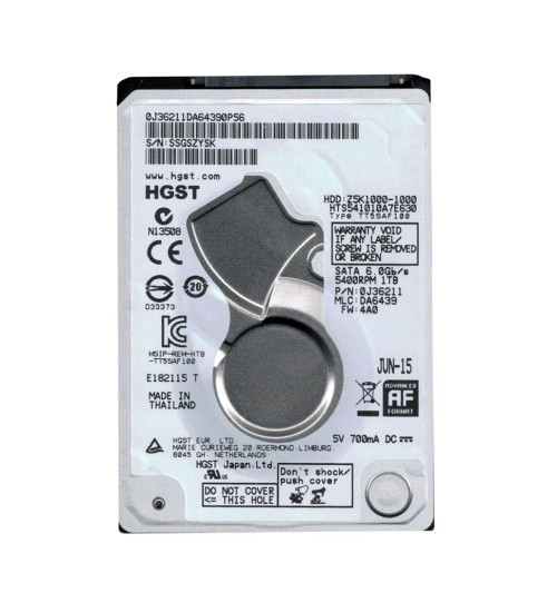 0J36211 - HGST 1TB 5400RPM SATA 6Gb/s 2.5" HDD