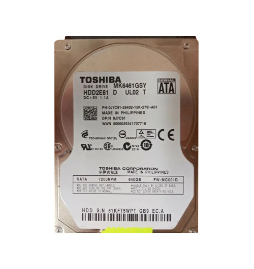 0J7C91 - Dell 640GB 7200RPM SATA 2.5" HDD