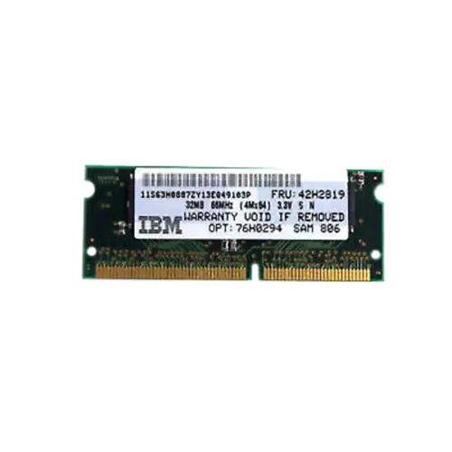 76H0294 - IBM 32MB 66MHz PC66 168-Pin UDIMM Memory
