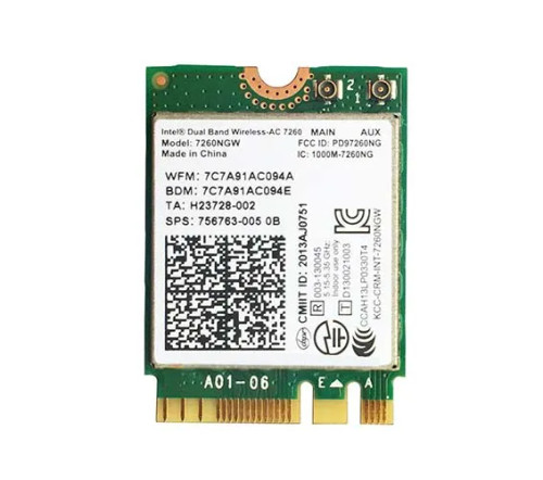 756763-005 - Intel Dual Band Wireless-AC 7260 WiFi Bluetooth Card