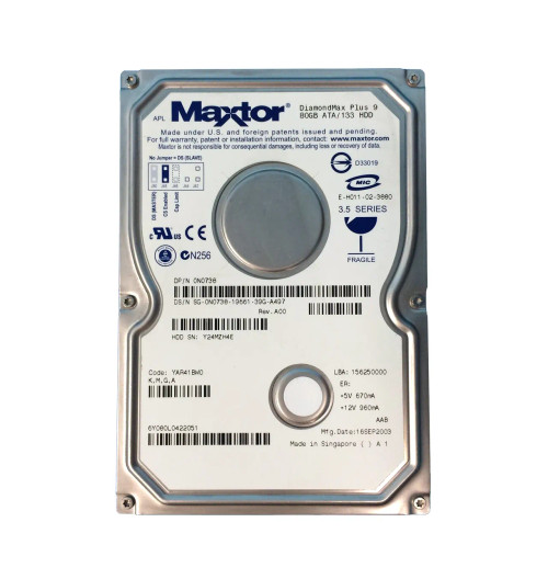 Dell 80GB 7200RPM ATA 133 3.5 Hard Drive for ProLiant DL360p Gen8 Servers