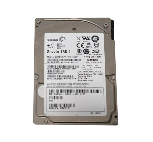 0NP657 - Dell 73GB 7200RPM SAS 3Gb/s 2.5" HDD