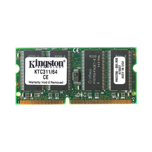 Kingston 64MB PC100 100MHz SoDimm Memory Module for laptops and notebooks
