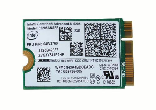 04W3769 - Lenovo Mini-PCI Express WLAN Intel Centrino Advanced-N 6205 SFF for ThinkPad