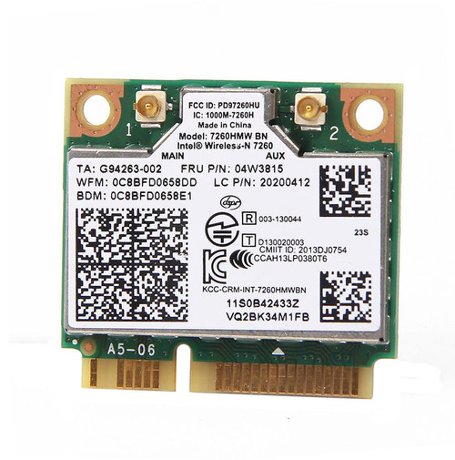 04W3815 - Lenovo Intel Wireless-N 7260 7260HMW BN WLAN WiFi Bluetooth Card BT Half