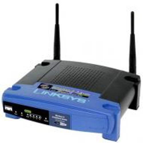 WRT54GS - Linksys 2.4GHz 4-Port RJ-45 54Mbps Fast Ethernet IEEE 802b/g Wireless-G Broadband Router support SpeedBooster