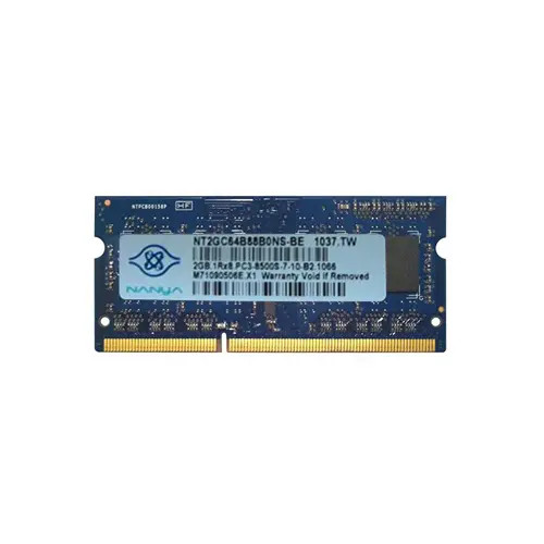 NT2GC64B88B0NS-BE - Nanya 2GB DDR3-1066MHz PC3-8500 CL7 204-Pin SoDimm