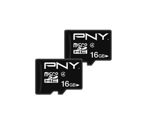 P-SDU16G4X2-GE - PNY Technology 16GB Class 4 microSD Memory Card 2-Pack