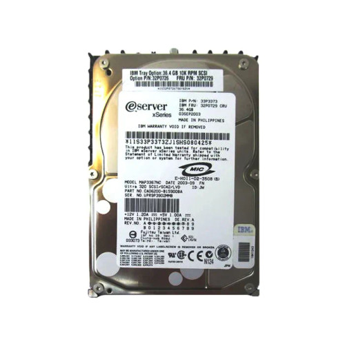 32P0729 - IBM 36.4GB 10000RPM Ultra320 SCSI Hard Drive