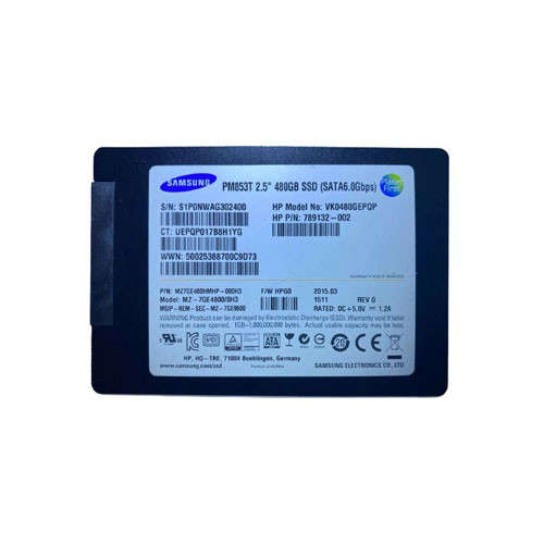 Samsung MZ7GE480HMHP-000H3 PM853T 480GB TLC SATA 6Gb/s SSD