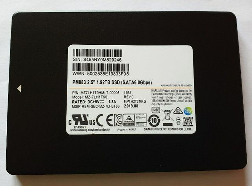 Samsung MZ-7LH1T90 PM883 Series 1.92TB SATA 6Gb/s SSD