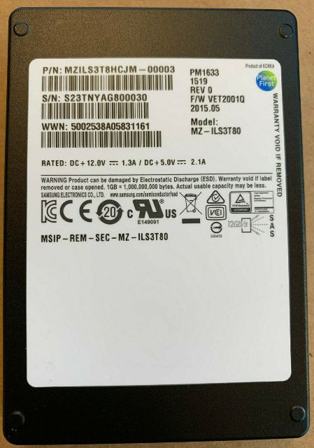 Samsung MZILS3T8HCJM PM1633 3.8TB SAS SSD