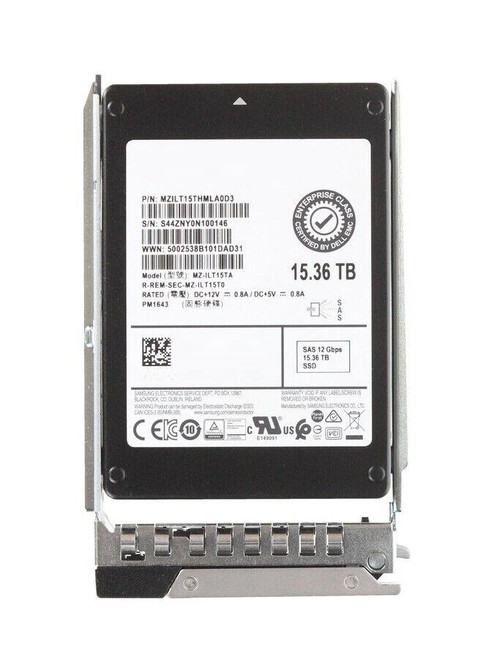 Samsung PM1643 15.36TB SAS 12Gbps 2.5 Internal Solid State Drive for ProLiant DL360p Gen8 Servers