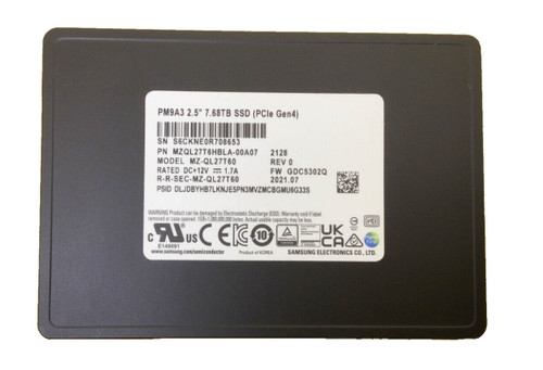 MZ-QL27T60 - Samsung 7.68TB PCIe x4 NVMe U.2 2.5" SSD
