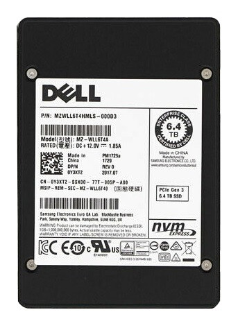 MZWLL6T4HMLS-000D3 - Samsung 6.4TB PCIe 3.0 x4 NVMe 2.5" SSD