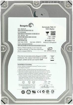 ST31000340AS - Seagate 1TB 7200RPM SATA 3Gb/s 3.5" HDD