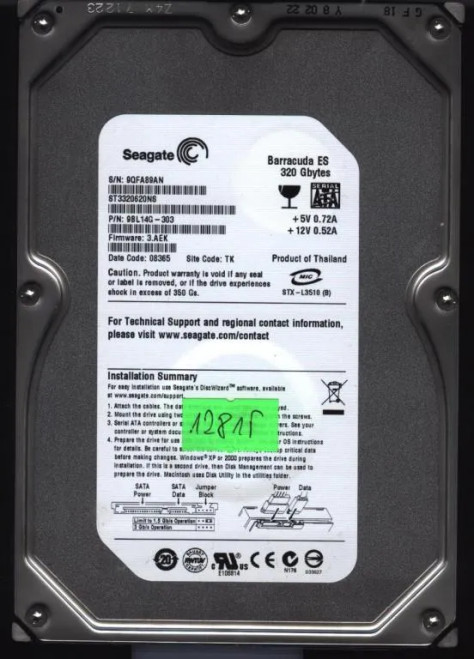 ST3320620NS - Seagate 320GB 7200RPM SATA 3Gb/s 3.5" HDD