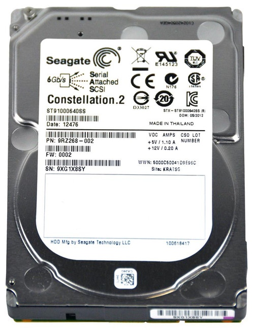 Seagate ST91000640SS Constellation.2 1TB SAS 6Gbps 2.5HDD