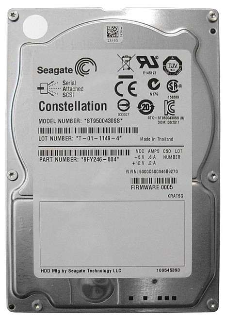 ST9500430SS - Seagate 500GB 7200RPM SAS 6Gb/s 2.5" HDD