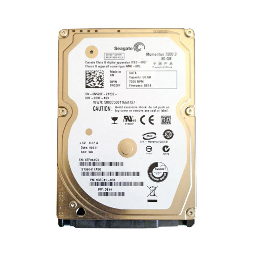 ST980411ASG - Seagate 80GB 7200RPM SATA 3Gb/s 2.5" HDD