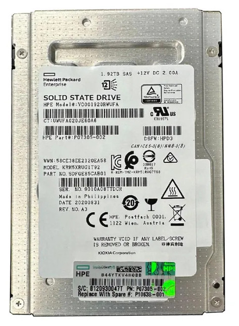 TOSHIBA KRM5XRUG1T92 1.92TB SAS 12gbps 2.5Read Intensive Bics