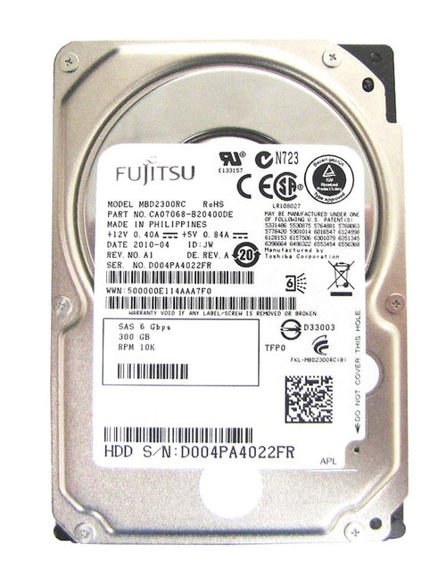 MBD2300RC - Fujitsu 300GB 10000RPM SAS 6Gb/s 2.5" HDD