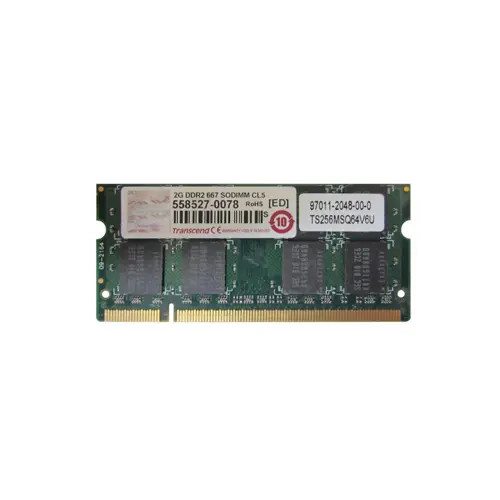 TS256MSQ64V6U - Transcend 2GB DDR2-667MHz PC2-5300 CL5 200-Pin SODIMM