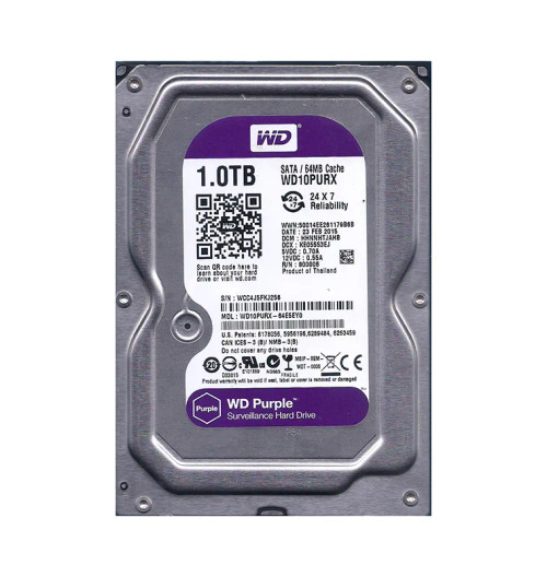 WD WD10PURX Purple Surveillance Hard Drive 1TB 7200RPM SATA 6Gb/s