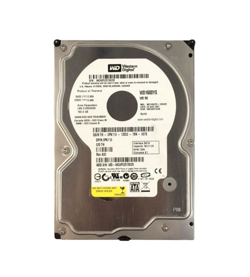 WD1600YS - WESTERN DIGITAL 160GB 7200RPM SATA 3.5" HDD