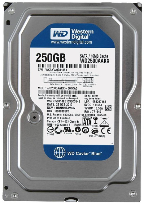 WD2500AAKX - WESTERN DIGITAL 250GB 7200RPM SATA 3.5" HDD