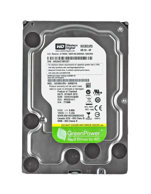 WD WD30EURS AV-GP 3TB SATA 3Gb/s 64MB Cache CE 3.5-Inch Hard Drive