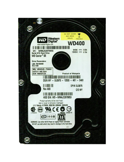 WD400JD - Western Digital 40GB 7200RPM SATA 3.5" 8MB HDD